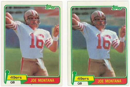 1981 Topps Football Complete Sets Pair (2) Including Joe Montana Rookie Cards